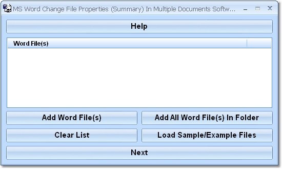 MS Word Change File Properties (Summary) In Multiple Documents Software 7.0