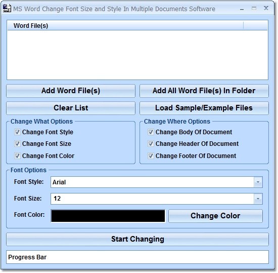 MS Word Change Font Size and Style In Multiple Documents Software 7.0