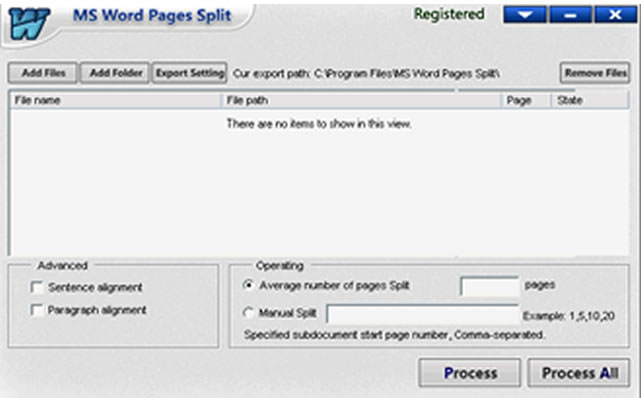 MS Word Pages Split 1.2