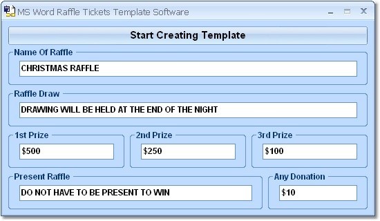 MS Word Raffle Tickets Template Software 7.0