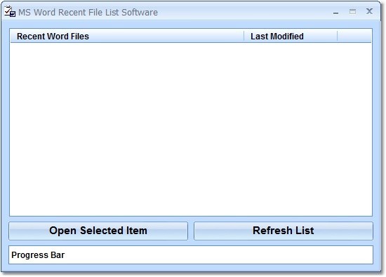 MS Word Recent File List Software 7.0