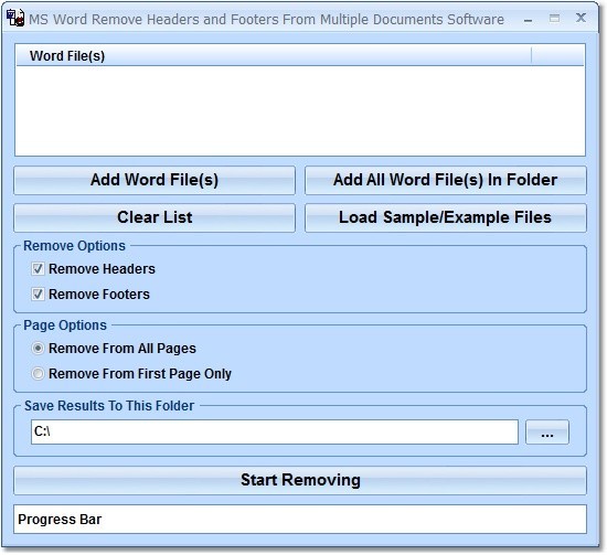 MS Word Remove Headers and Footers From Multiple Documents Software 7.0