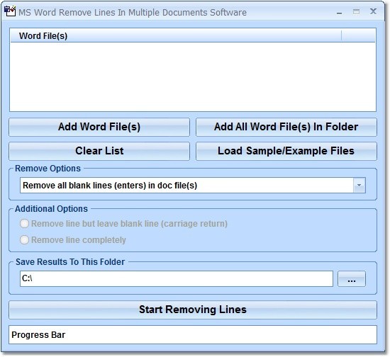 MS Word Remove Lines In Multiple Documents Software 7.0