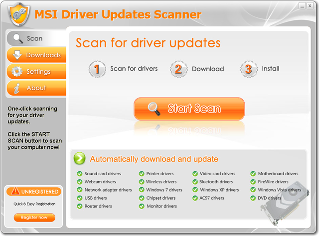 MSI Driver Updates Scanner 2.9