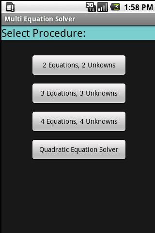 Multi Equation Solver 1.0