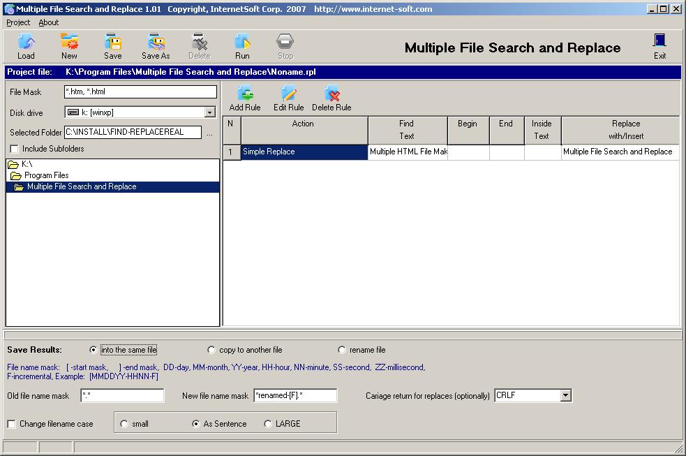 Multiple File Search&Replace 2.3