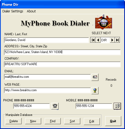 MyPhone Book Dialer 7.5
