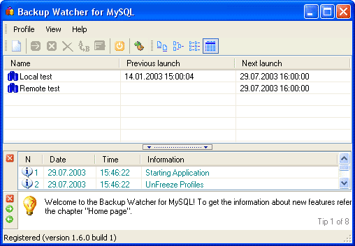 MySQL Backup Watcher 1.1.0