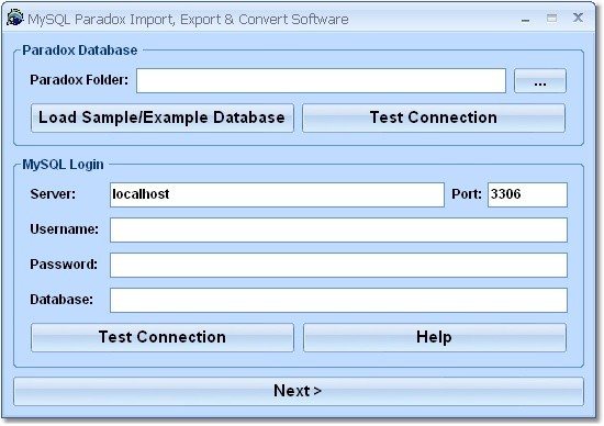 MySQL Paradox Import, Export & Convert Software 7.0