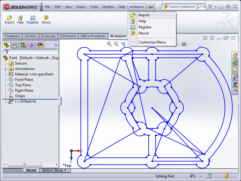 NC Import for SolidWorks 1.0
