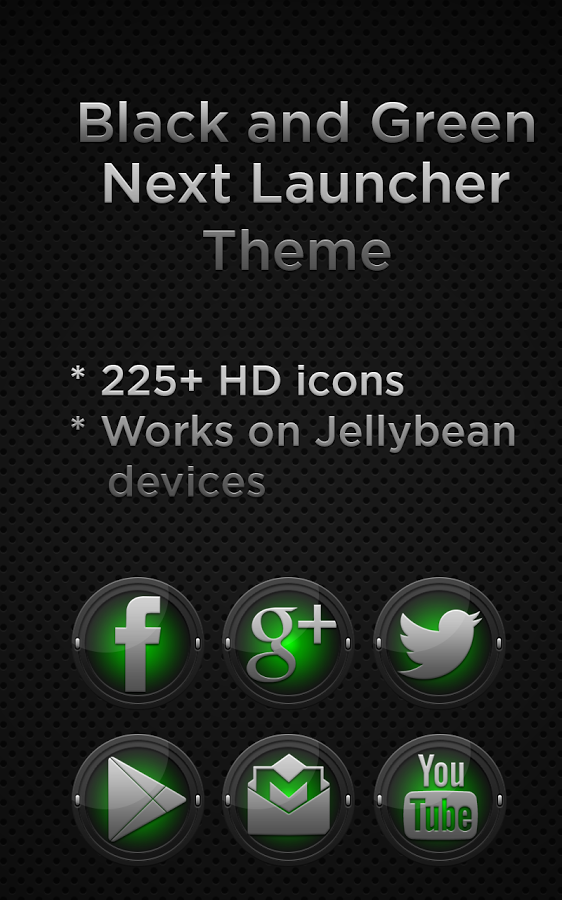Next Launcher Black Green 1.1