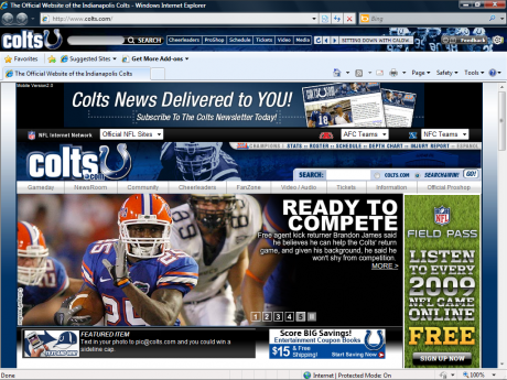 NFL Indianapolis Colts IE Browser Theme 0.9.1.1