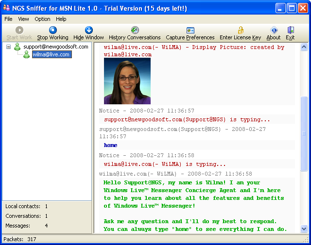 NGS Sniffer for MSN Lite 1.0.1.38