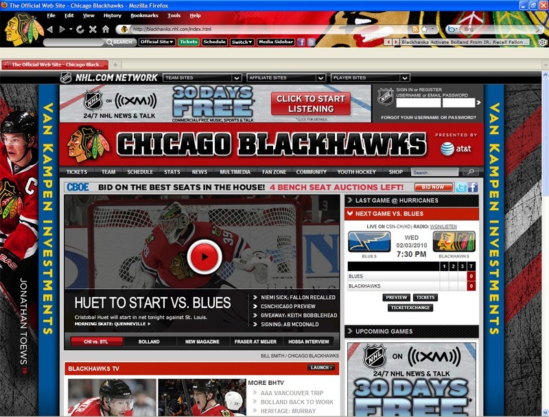 NHL Chicago Blackhawks Firefox Theme 1.1.2