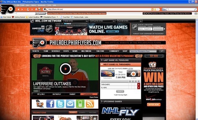 NHL Philadelphia Flyers Firefox Theme 1.1.1
