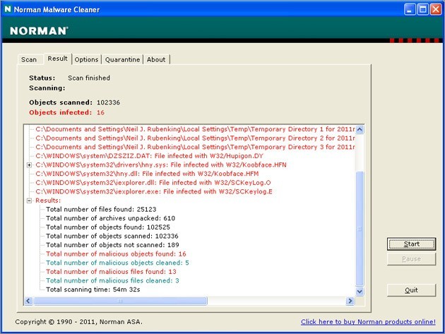 Norman Malware Cleaner 2.07.06