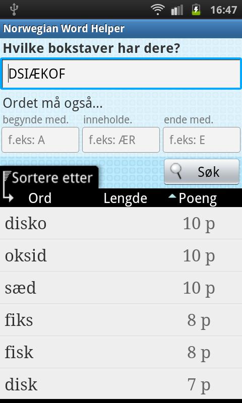 Norwegian Word Finder 1.4.5