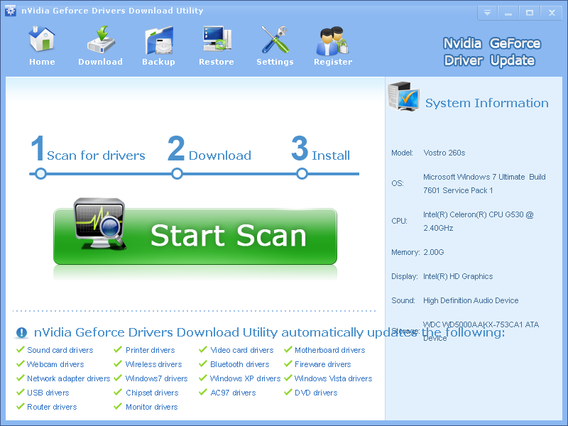 Nvidia GeForce Drivers Download Utility 3.6.4