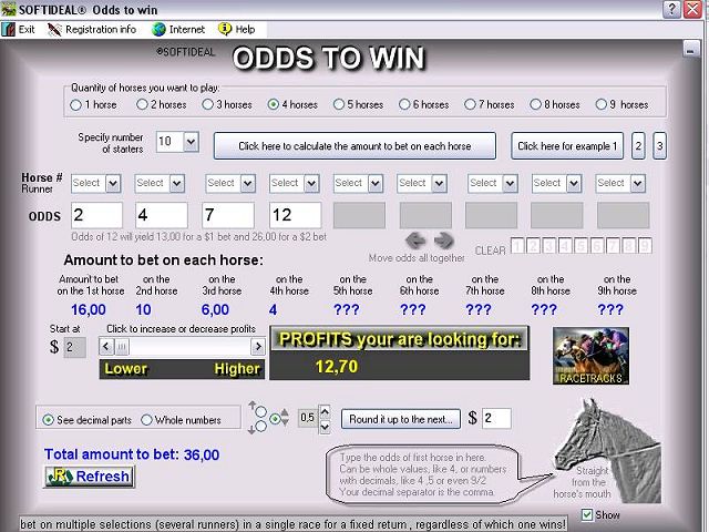 Odds-to-win horse racing 2.1