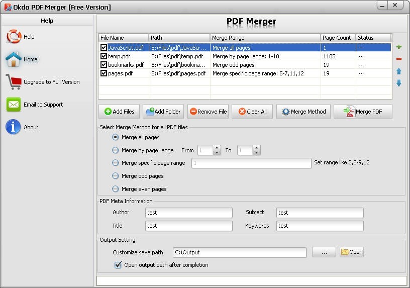 Okdo PDF Merger Free Version 2.3