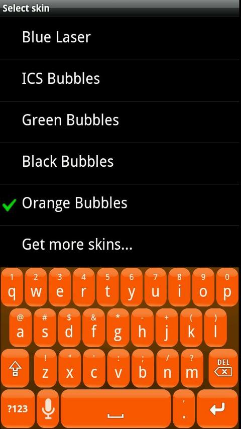 Orange Bubble HD Keyboard Skin 1.0