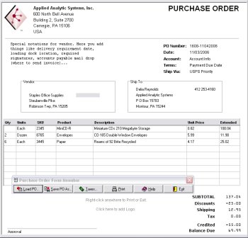 OrderGen Purchase Order Form 1.0