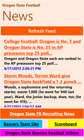 Oregon St. Football News 1.1.0.0