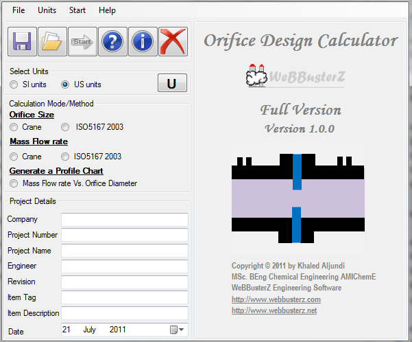 Orifice Design Calculator 1.0.2
