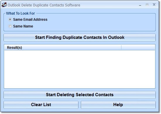 Outlook Delete Duplicate Contacts Software 7.0