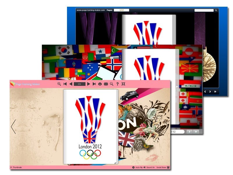 Page Turning Book Theme for 2012 Summer Olympics Game 1.0