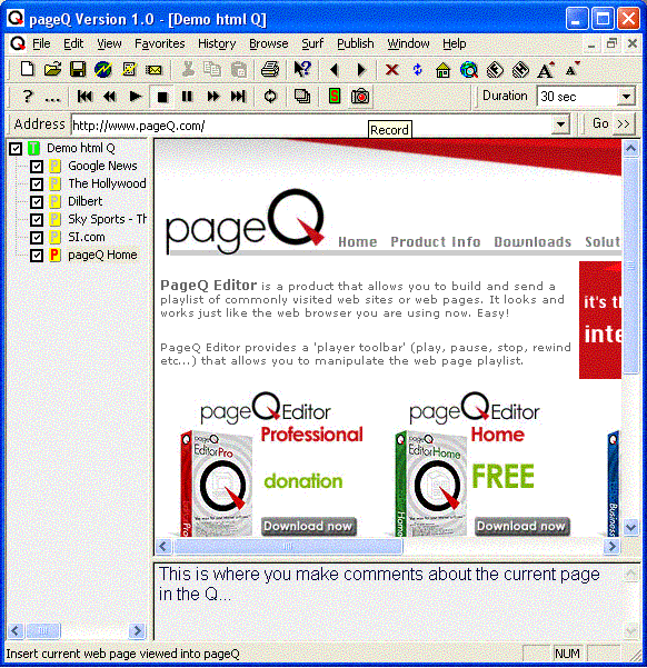 pageQ Web Page Player 1.2