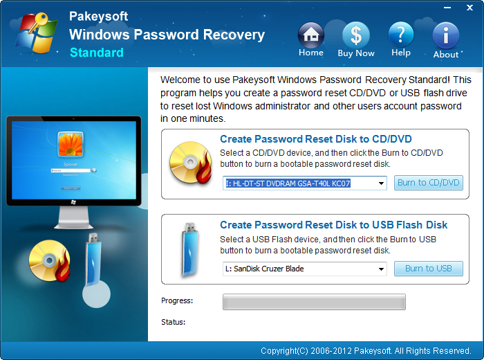 Pakeysoft Windows Password Recovery 5.0.1