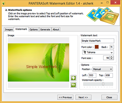PANTERASoft Watermark Editor 1.4