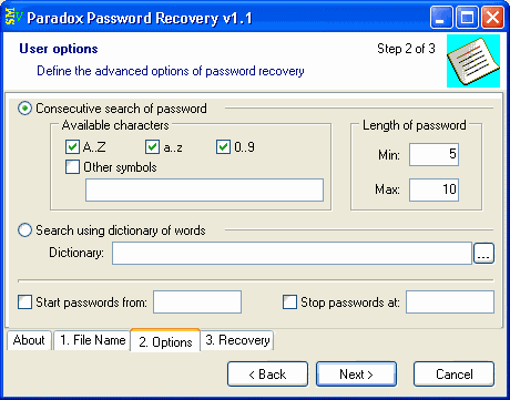 Paradox Password Recovery 1.7
