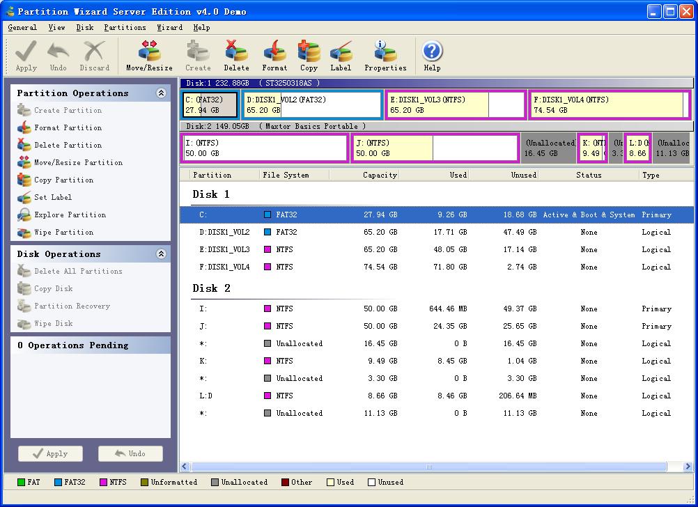 Partition Wizard Server Edition 4.0