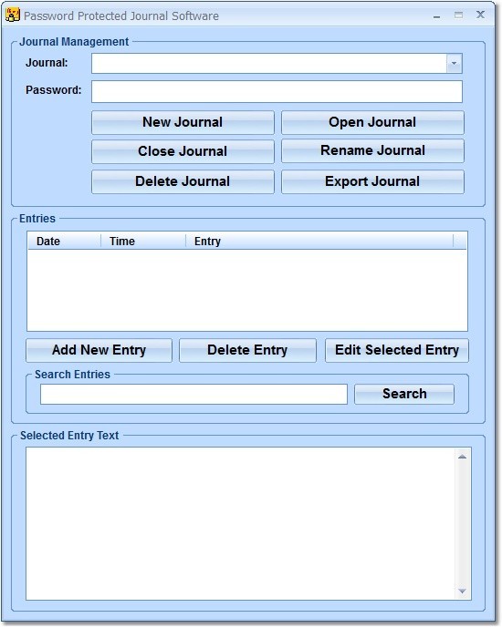 Password Protected Journal Software 7.0