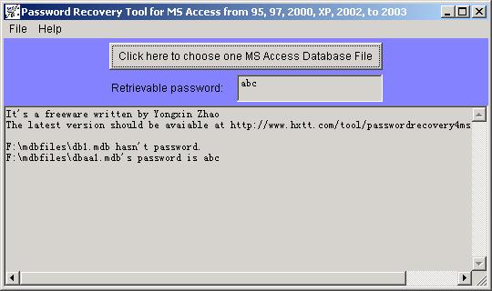 Password Recovery for MS Access 1.0