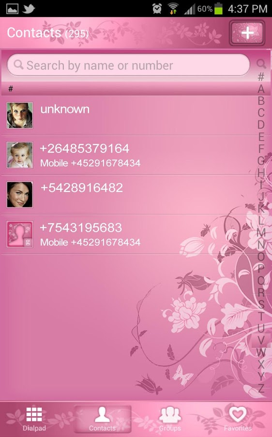 Pastel Pink Go Contacts Theme 3.2