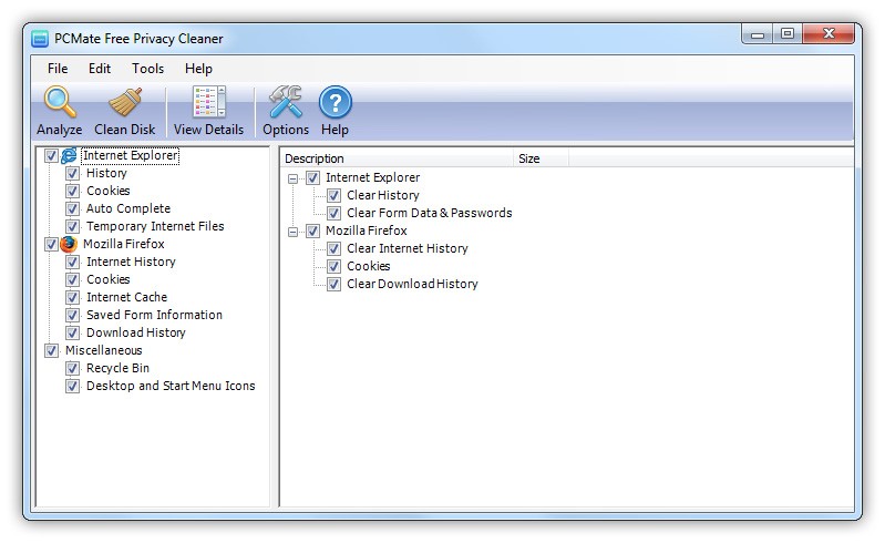 PCMate Free Privacy Cleaner 6.6.3
