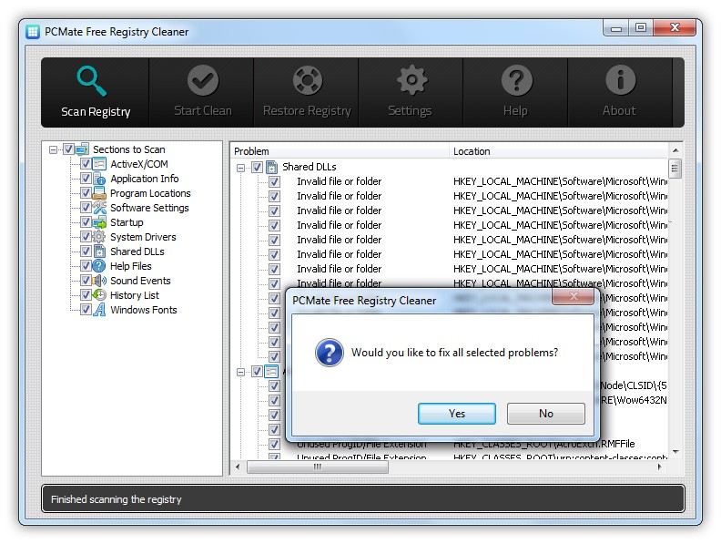 PCMate Free Registry Cleaner 6.6.3