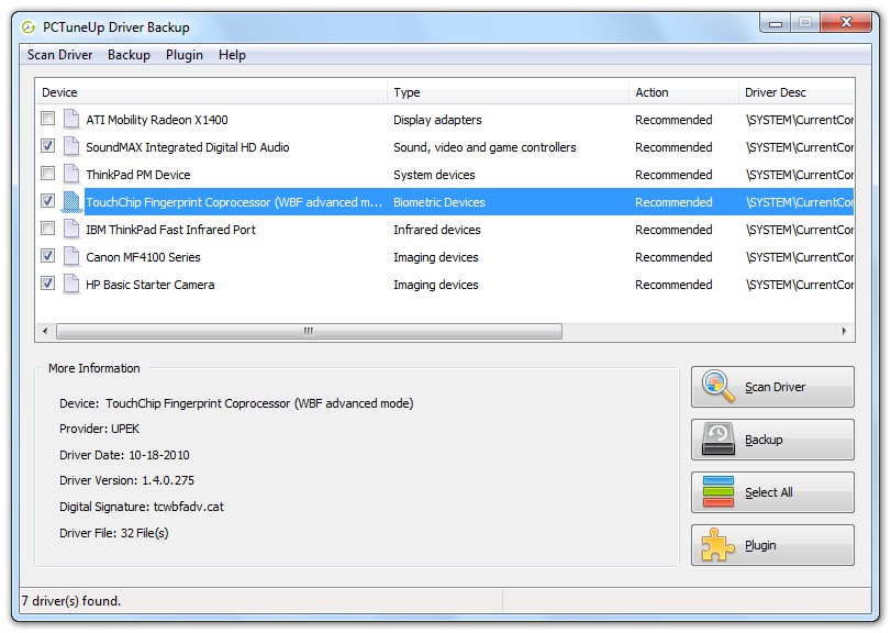 PCTuneUp Free Driver Backup 4.3.4