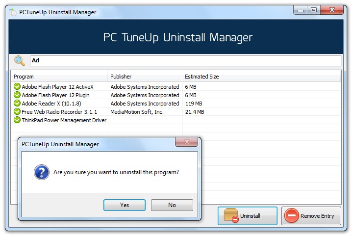 PCTuneUp Free Uninstaller 4.2.4