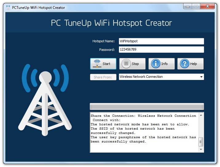 PCTuneUp Free WiFi Hotspot Creator 4.3.6