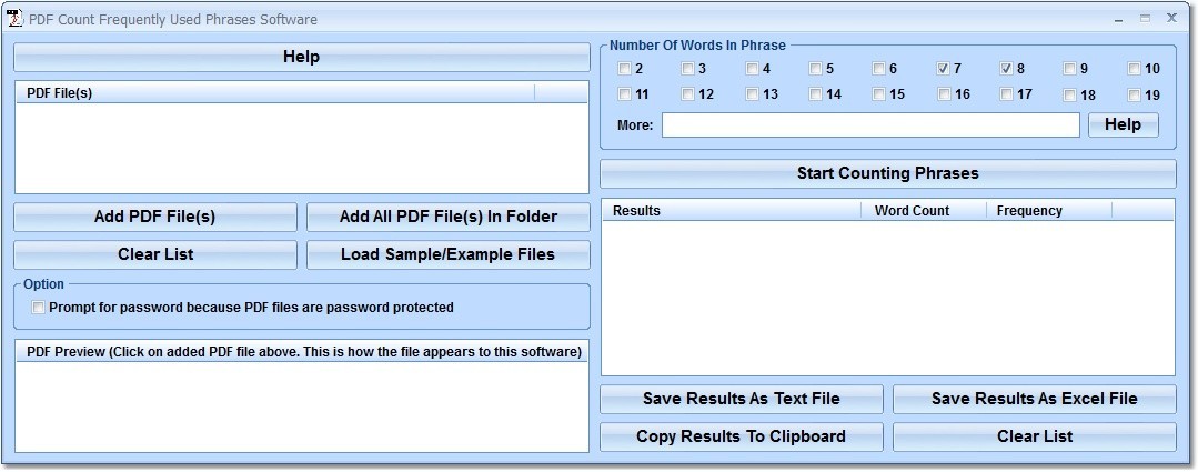 PDF Count Frequently Used Phrases Software 7.0