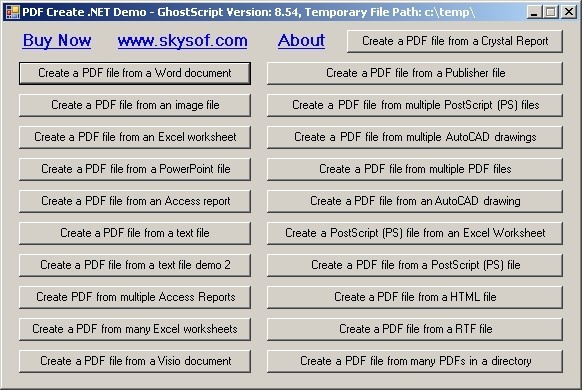 PDF Create .NET 2.4