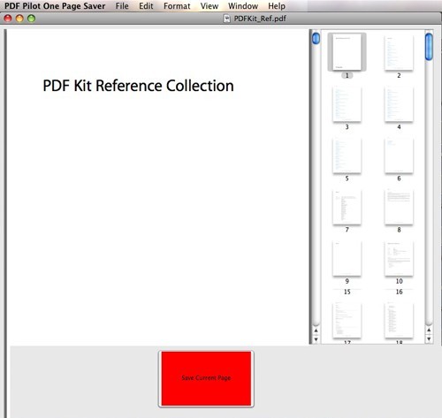 PDF Pilot One Page Saver 1.0