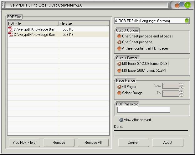 PDF to Excel OCR Converter 1.0