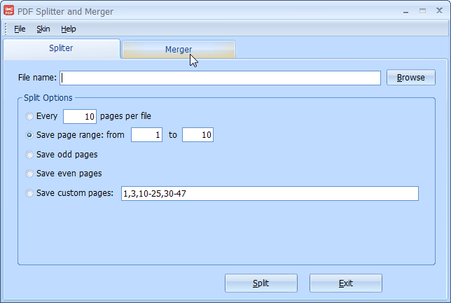 PDFArea PDF Splitter and Merger 3.01