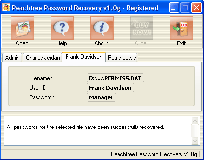 Peachtree Password Recovery 1.0g