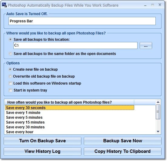 Photoshop Automatically Backup Files While You Work Software 7.0